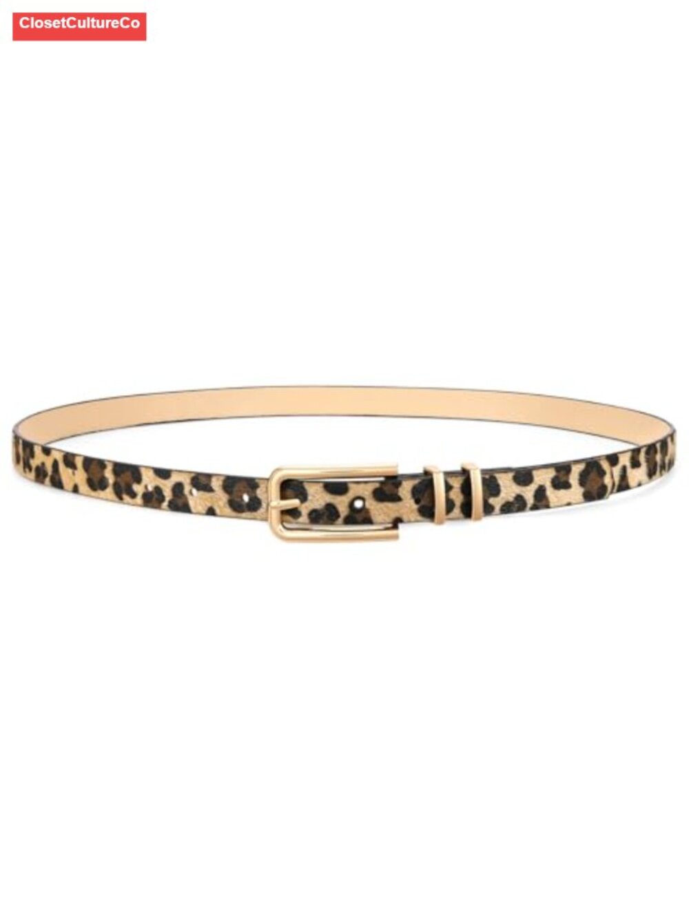 Skinny PU Leather Belt Thin Waist Belt Gold Buckle for Jeans Pants Dresses